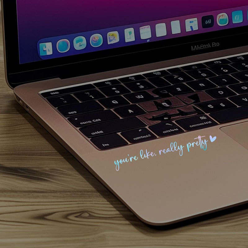 WCDHOR 2 x You Are Like Really Pretty Rearview Mirror Decal Water Bottle Stickers Affirmation Reminder Sticker Laptop Bumper Sticker Tumbler Vinyl Sticker Car Mirror Decal F (You're Pretty, Holographic Opal) - Image 4